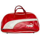 Puma Vintage Red and White Leather Duffle Travel Bag