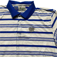 Always Do What You Should Do Lake Elsinore Blue and White Striped Polo Shirt (M)