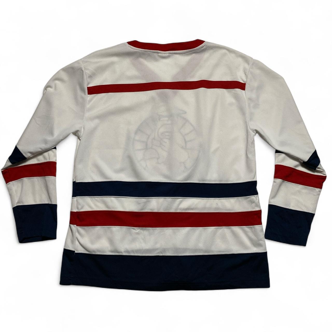 The Simpsons Homer Simpson Vintage y2k Hockey Jersey White Blue and Red (M)