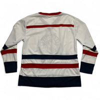 The Simpsons Homer Simpson Vintage y2k Hockey Jersey White Blue and Red (M)