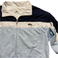 Lacoste Vintage y2k Nylon Shell Tracksuit Jacket Baby Blue Navy and White (S)