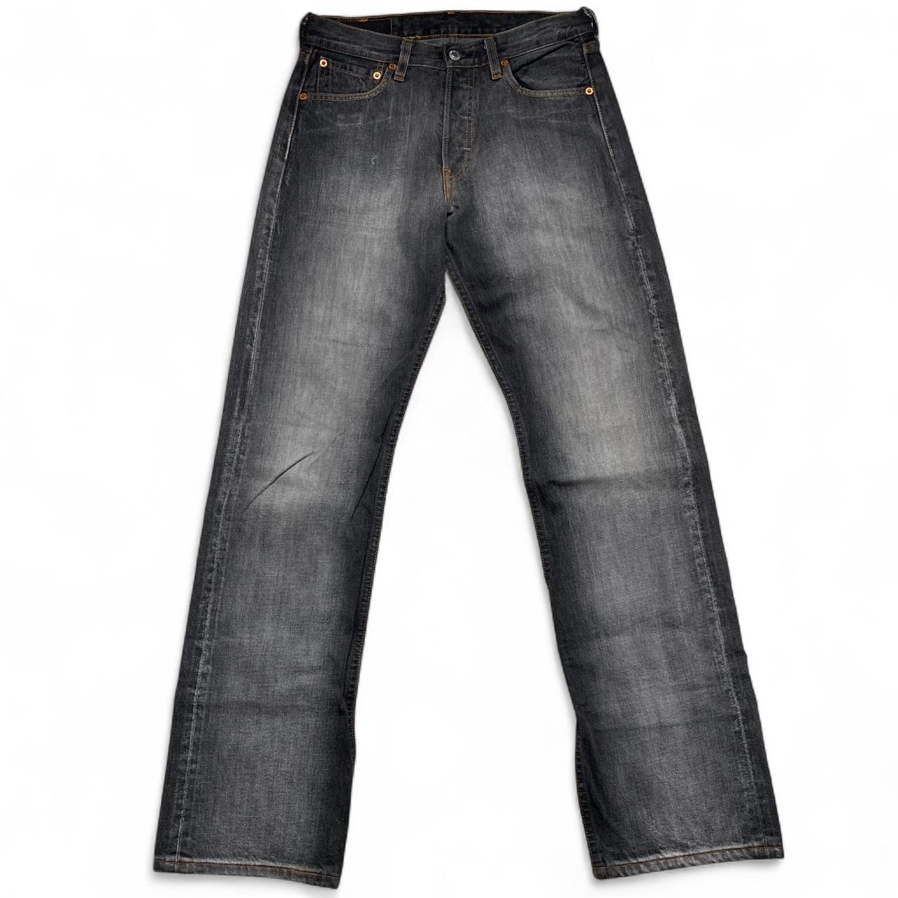Levis 501 Grey Stonewash Distressed Jeans