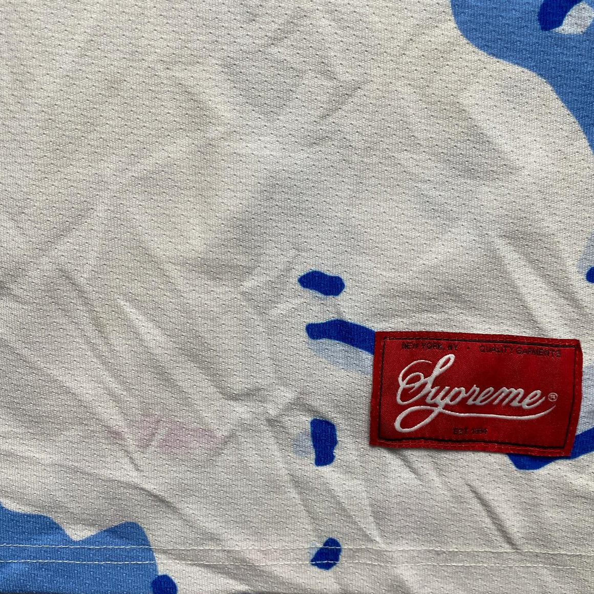 Supreme Desert Camo Light Blue White and Yellow Hockey Jersey (M)