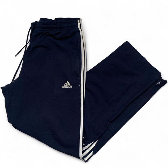 Adidas Navy and White Shell Trackpant Baggy Bottoms (L)
