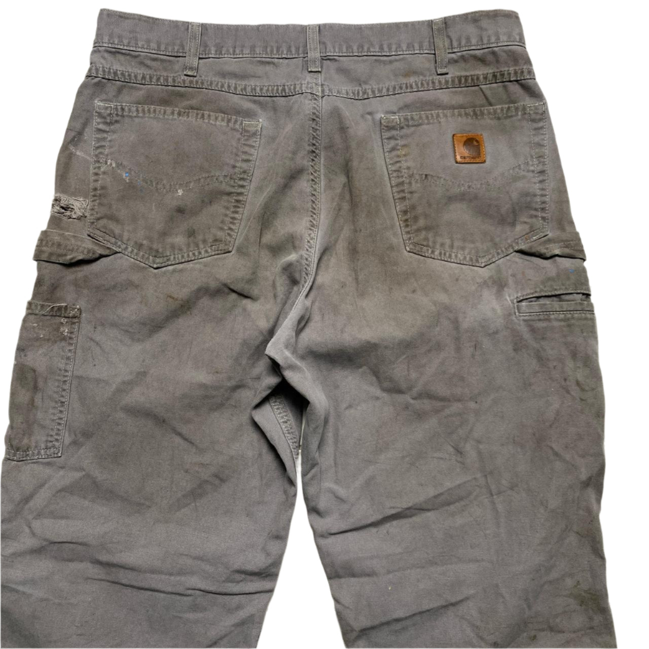 Carhartt Vintage Distressed Grey Workwear Cargo Trousers (36W)