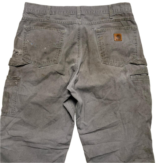 Carhartt Vintage Distressed Grey Workwear Cargo Trousers (36W)