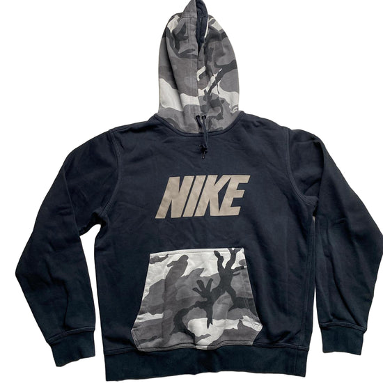 Nike Club Black and Grey Camouflage Hoodie (M)