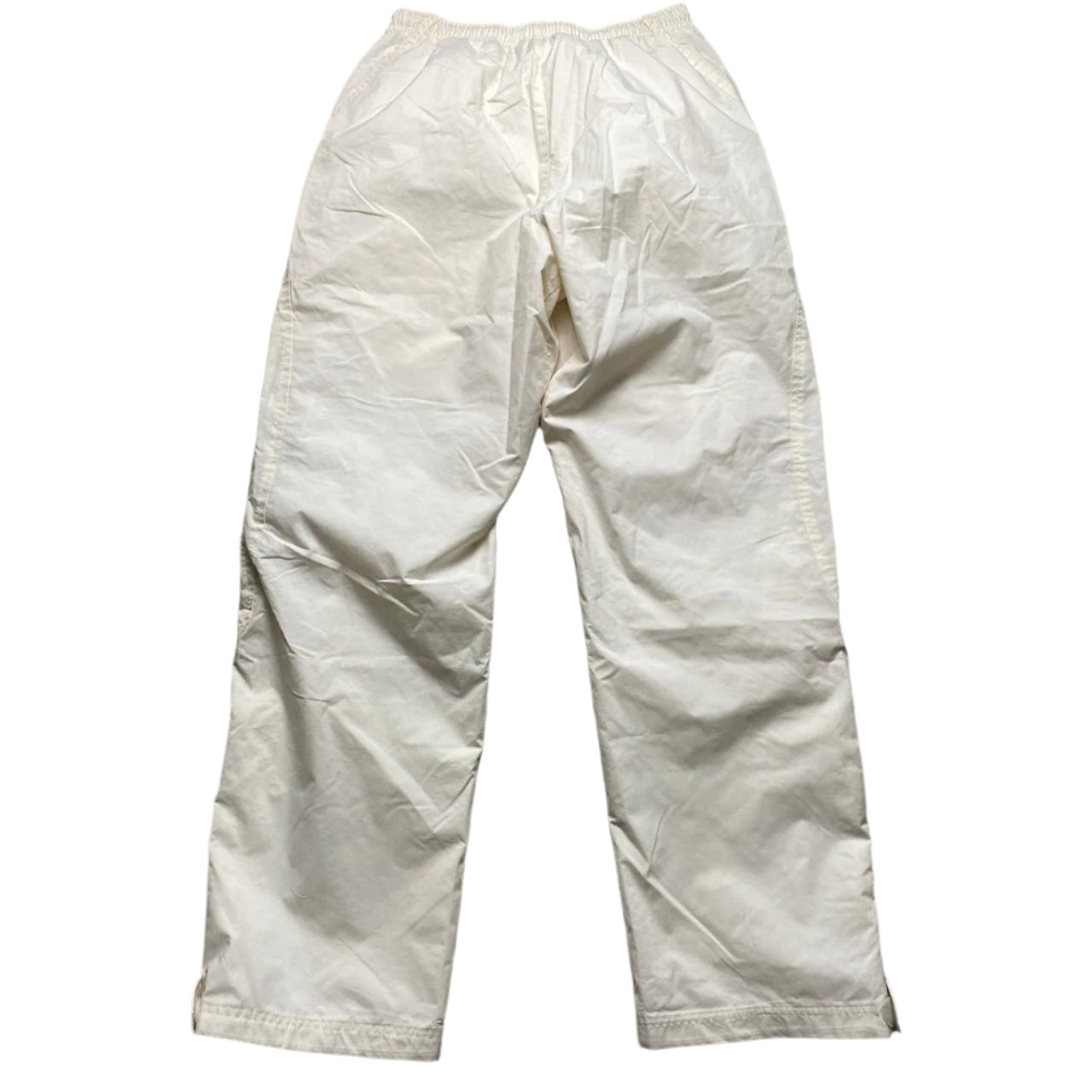 Nike Cream White and Navy Swoosh Baggy Trackpant Shell Bottoms (M)