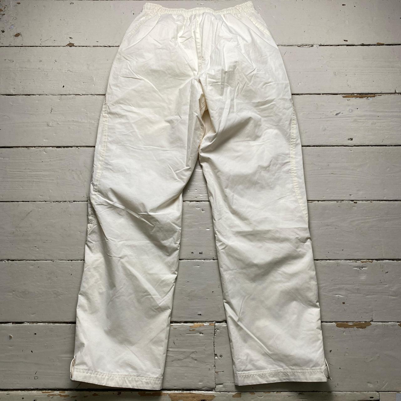 Nike Cream White and Navy Swoosh Baggy Trackpant Shell Bottoms