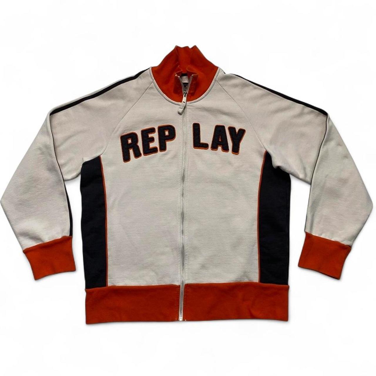 Replay White Navy and Orange Tracksuit Jacket (M)