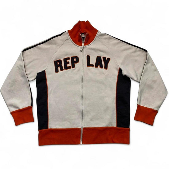 Replay White Navy and Orange Tracksuit Jacket (M)