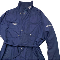 Umbro Vintage 90’s Football Trench Long Coat Navy and White (L)
