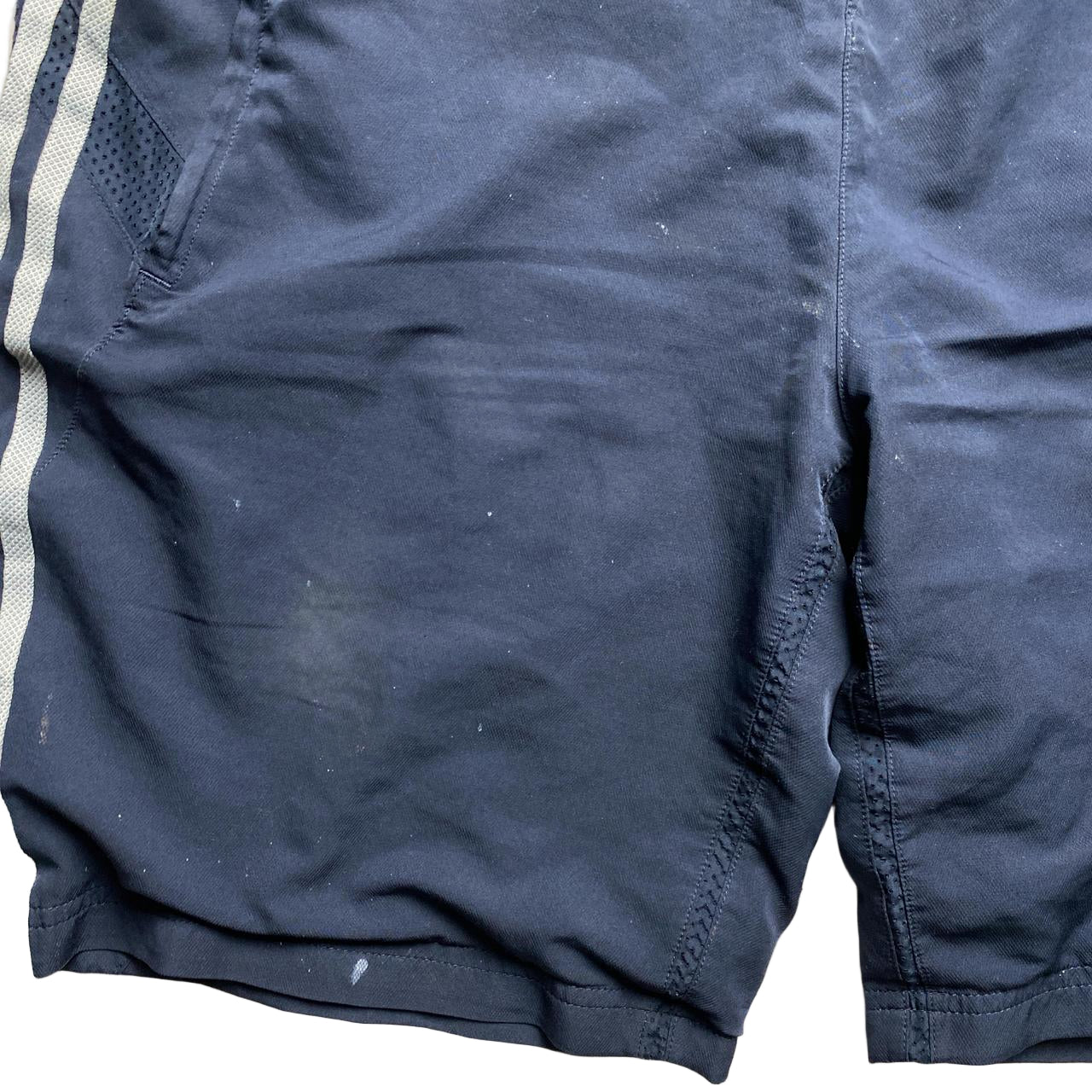 Adidas Vintage Navy and Grey Shell Trackpant Shorts (M)