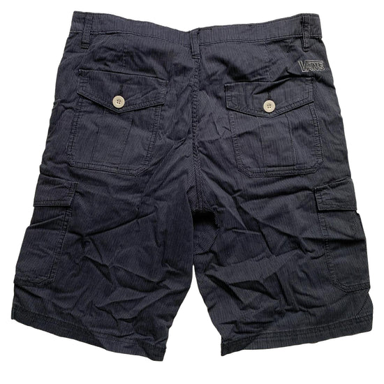 Vans Black and White Pinstripe Cargo Baggy Shorts (34W)