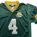 Greenbay Packers Reebok Brett Favre Lambeaufield 2007 NFL Green and Yellow Football Jersey (L)
