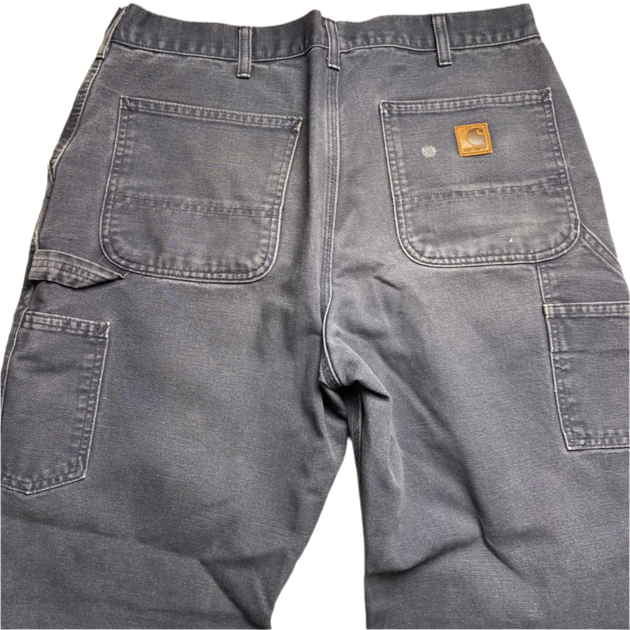 Carhartt Dungaree Fit Carpenter Grey Baggy Distressed Jean Trousers (34W)