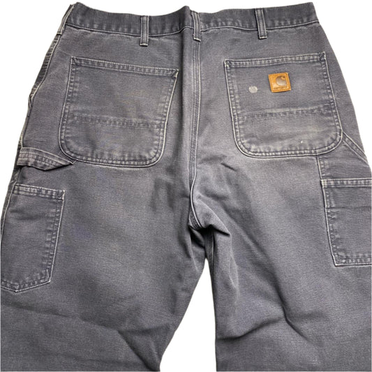 Carhartt Dungaree Fit Carpenter Grey Baggy Distressed Jean Trousers (34W)