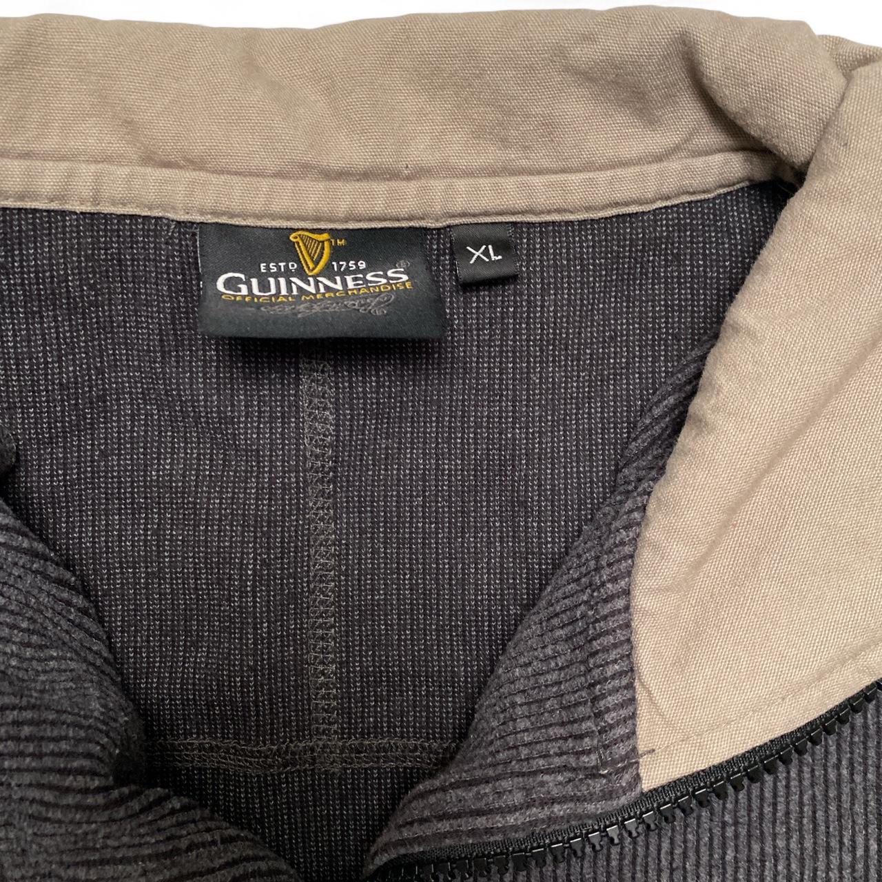 Guinness Quarter Zip Vintage Jumper Grey and Cream (XL)