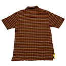 Akademiks Vintage Brown Yellow White and Orange Polo Shirt (L)