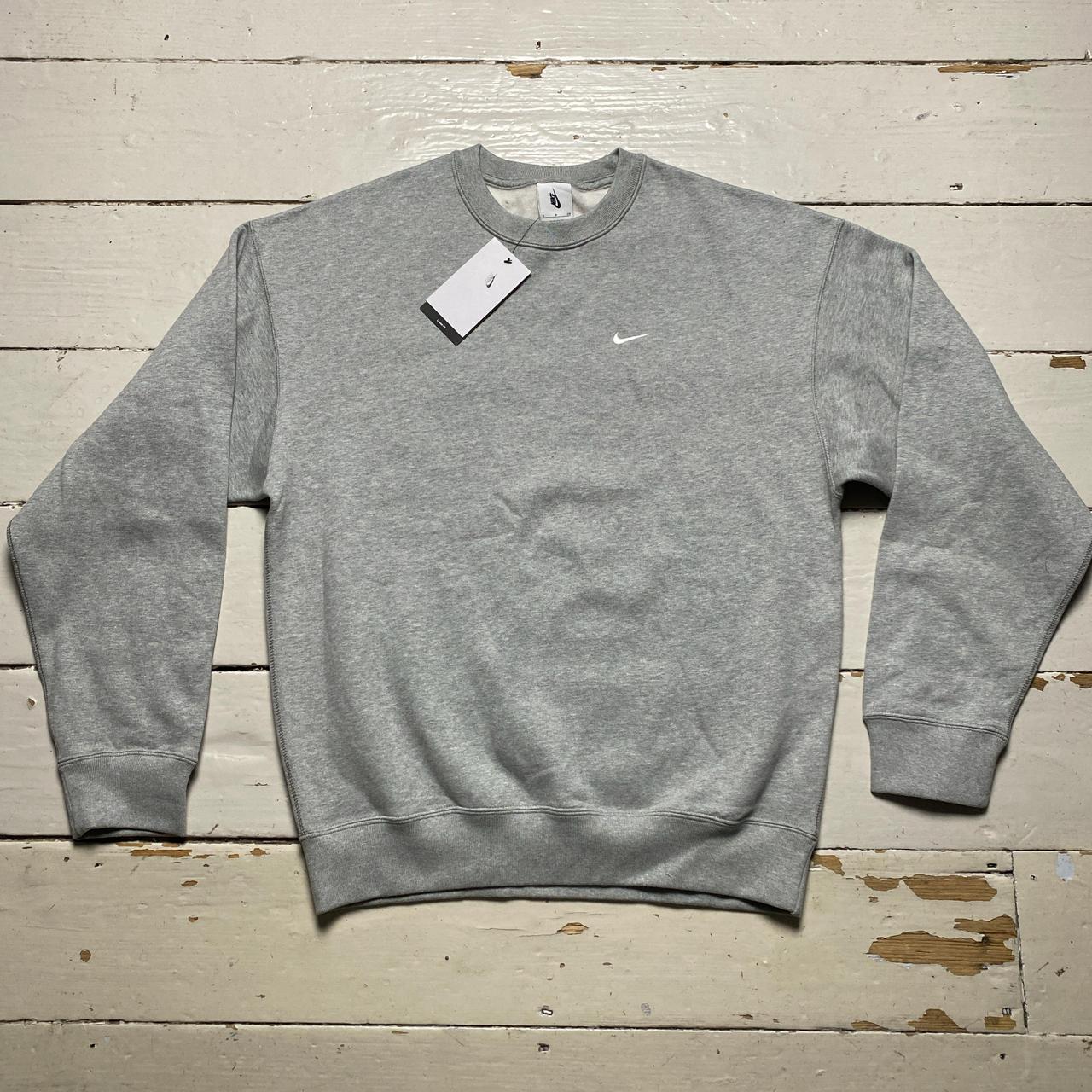 Nike Lab Grey and White Swoosh Crewneck Jumper