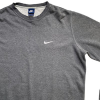 Nike Grey and White Swoosh Jumper (L)