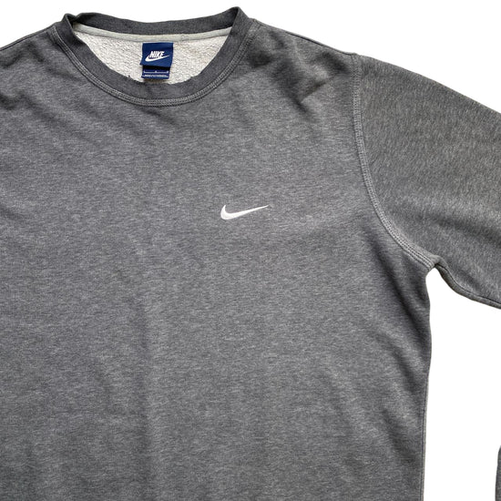 Nike Grey and White Swoosh Jumper (L)