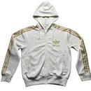 Adidas Originals White and Gold Hooded Tracksuit Jacket (M)