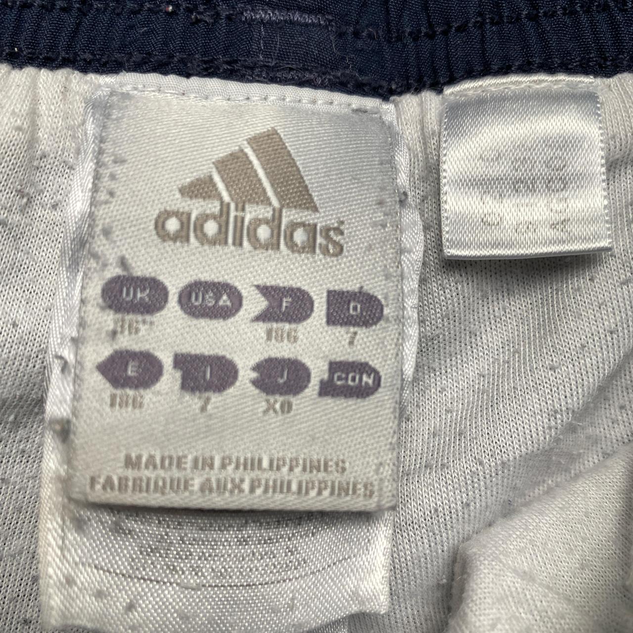 Adidas Navy and White Stripe Shell Baggy Trackpant Bottoms