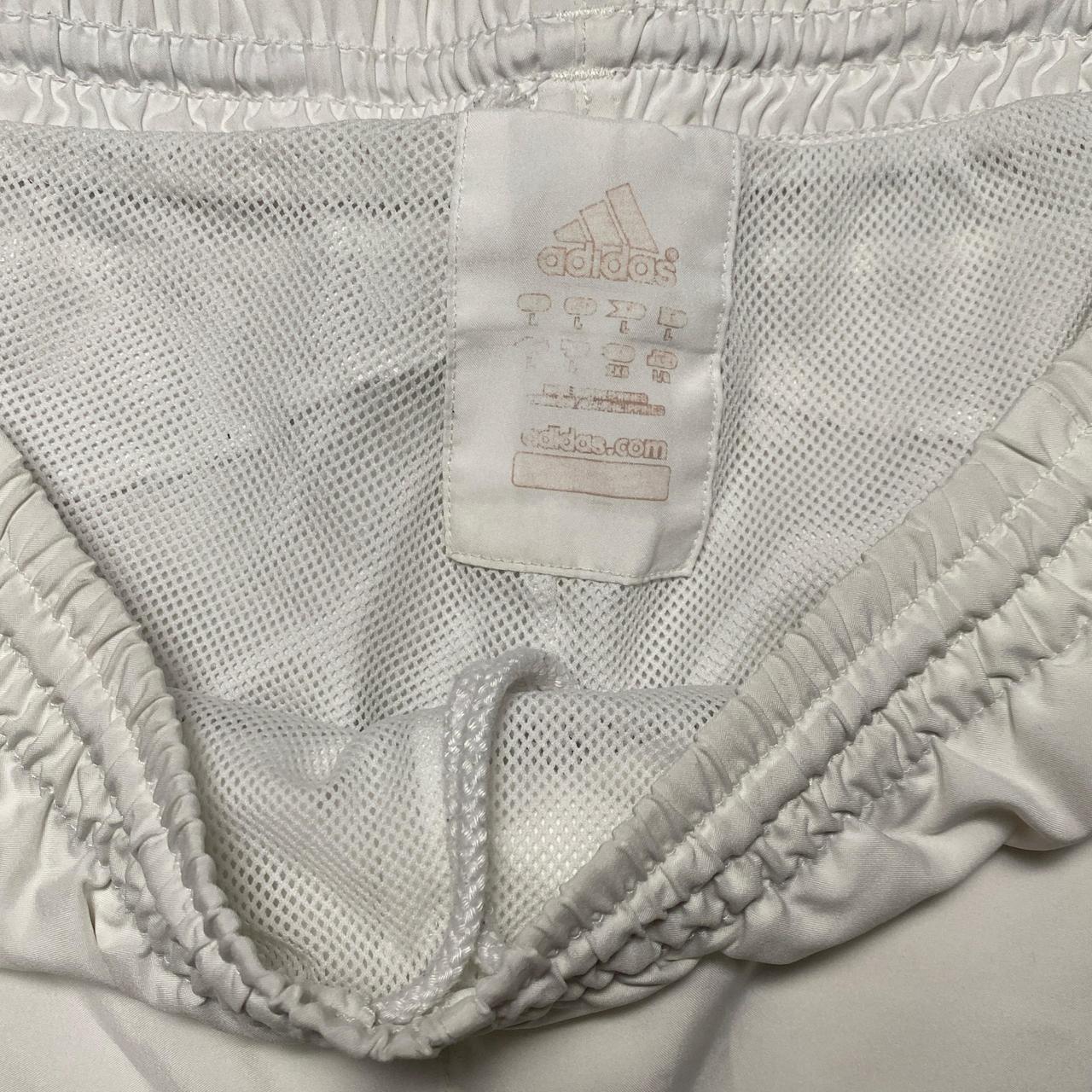 Adidas Climalite Vintage y2k Shell Trackpant Shorts White and Silver