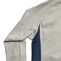 Nike V Neck Vintage Cream White and Grey Jumper (L)