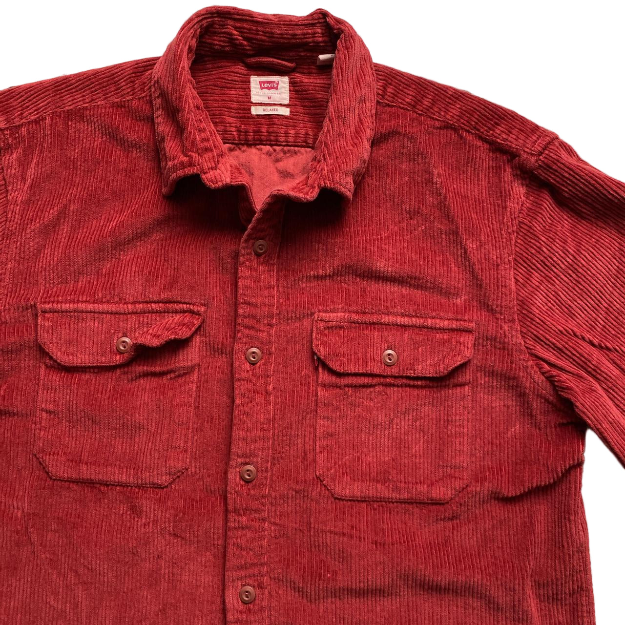 Levis Red Corduroy Long Sleeve Shirt (M)