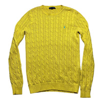 Yellow Polo Ralph Lauren cable knit Jumper (M)