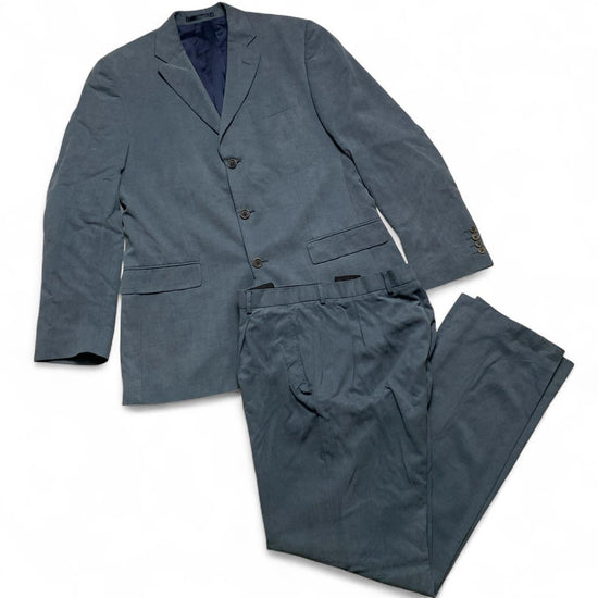 Jaegar Blue Full Suit Jacket and Trousers Two Piece (L)