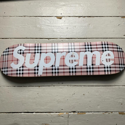 Supreme Burberry Pink Skateboard Deck