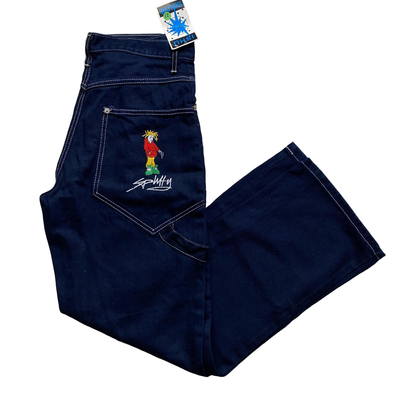 Spliffy Embroidery Baggy Vintage 90’s Cargo Carpenter Jeans (27W)