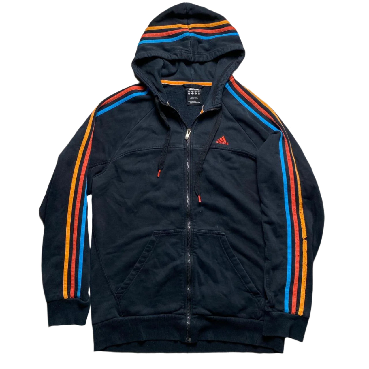 Adidas Performance Essentials Black Orange Red and Blue Multi Colour Full Tracksuit (M/S)