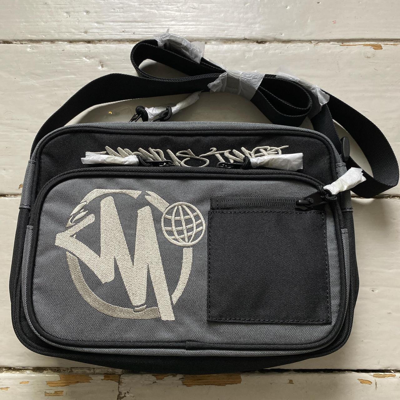 Minus Two Black and Grey Embroidery Pouch Small Messenger Bag