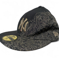 New York Yankees New Era Black and Grey Embroidery Stitch Fitted Cap