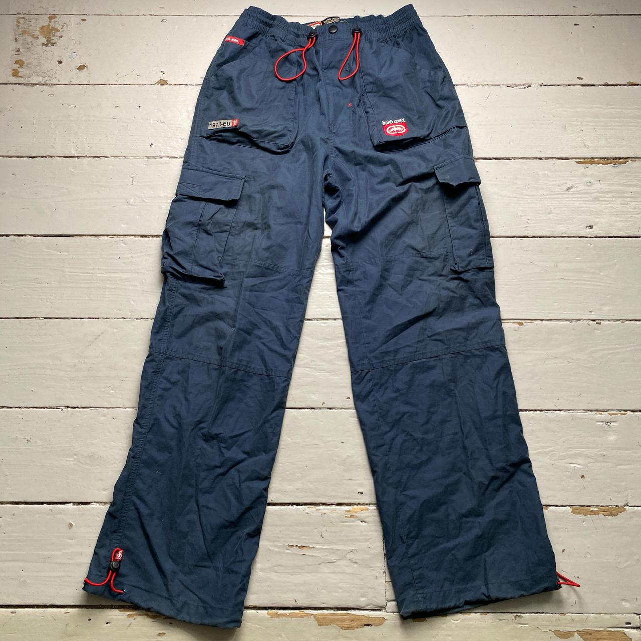 Ecko UNLTD Vintage Navy Red and Black Cargo Trousers