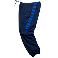 Adidas Navy and Blue Stripe Shell Trackpant Baggy Bottoms (M)