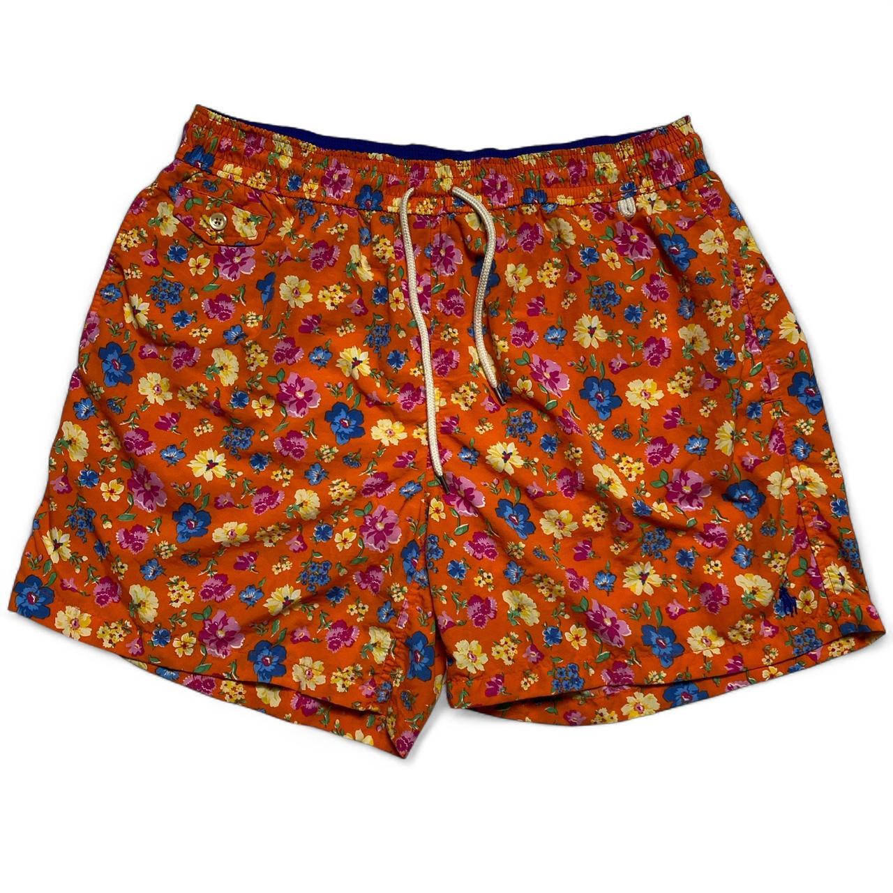 Polo Ralph Lauren Floral Orange Swim Trunk Shorts (XL)