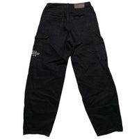 A1 Denim Soho Yacht Club Black and White Cargo Baggy Carpenter Jeans (W 30)