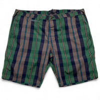 Paul Smith Checked Navy Green and Pink Shorts (36W)