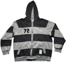 Nike Vintage Grey Two Tone Stripe Hoodie Purple Swoosh (XL)