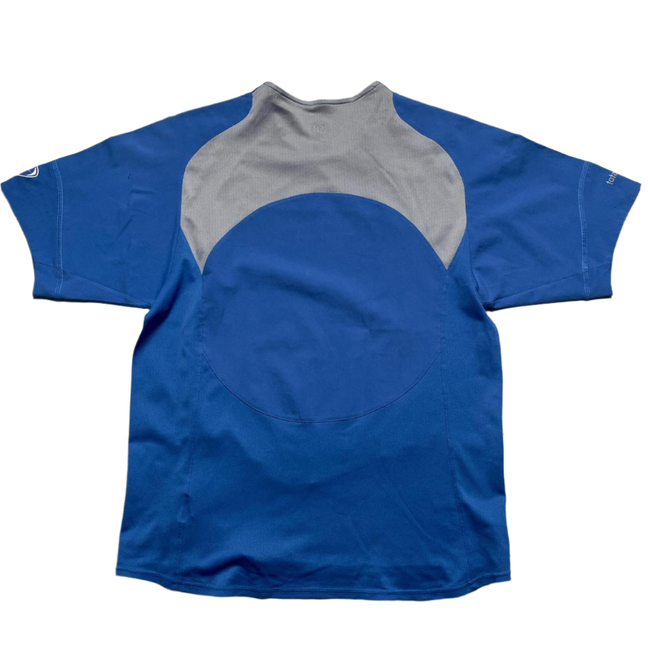 Nike Total 90 Vintage Bay Blue White and Grey Football Jersey T Shirt (M)