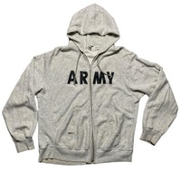 Grey Vintage 90’s Army USA Military Grey and Black Hoodie (L)