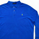 Ralph Lauren Polo Blue and Green Pony Long Sleeve Polo Shirt (2XL)