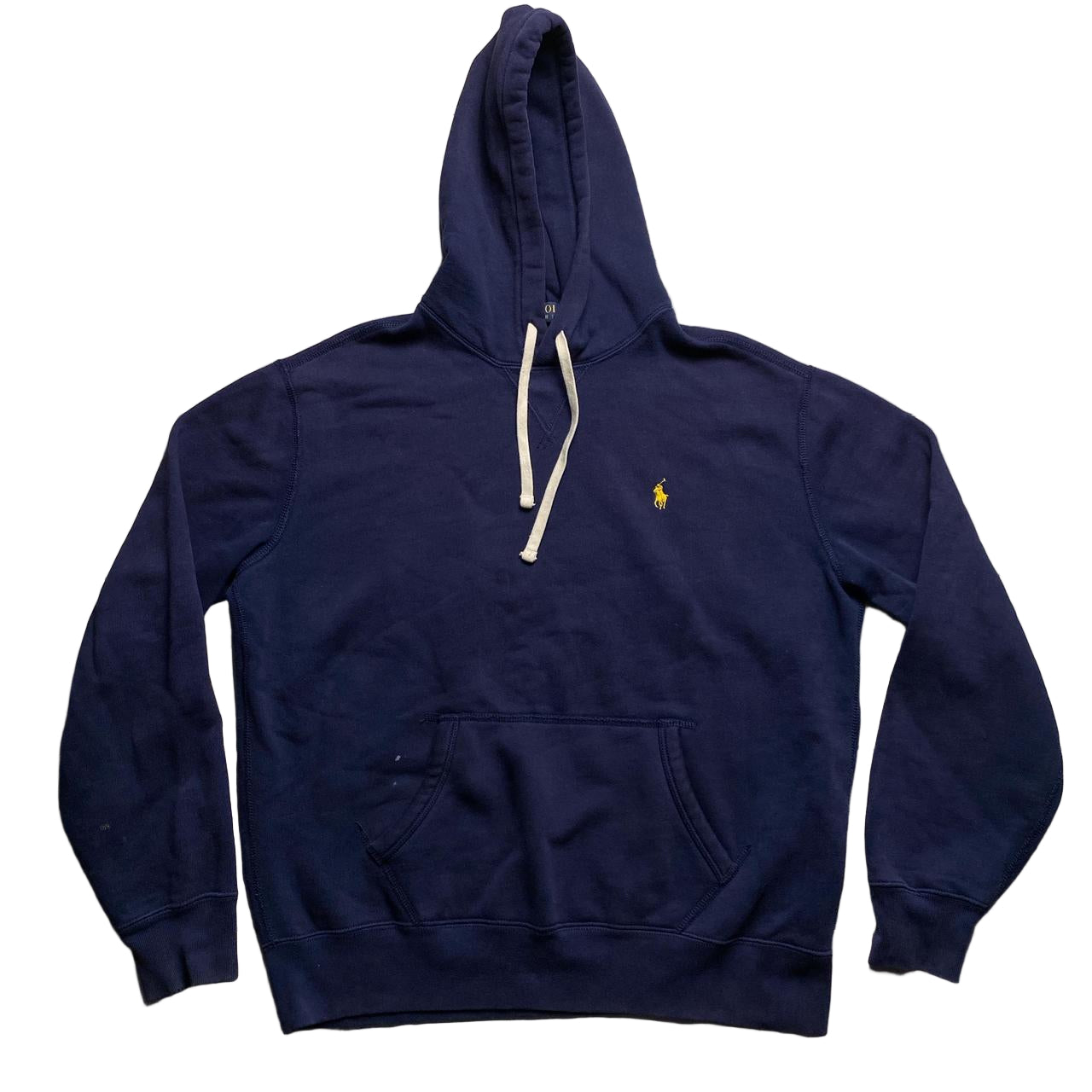 Polo Ralph Lauren Navy and Yellow Pony Pullover Hoodie (L)