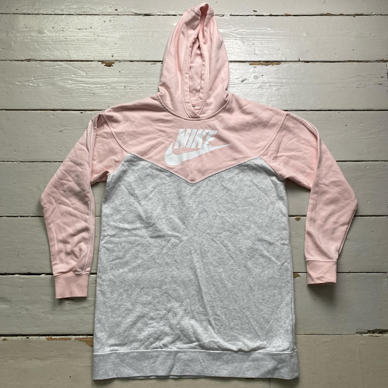 Nike Womens Pink White and Grey Hoodie