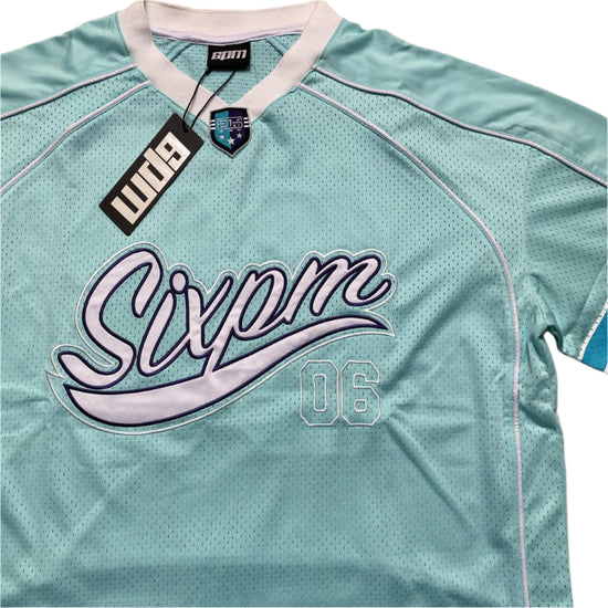6PM SixPM Season Turquoise Blue And White NFL Football Jersey (L)